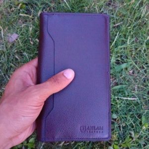 100% leather Long wallet-Chocolate